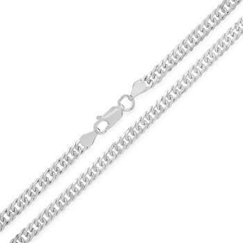 Unisex Italian Sterling Silver Miami Cuban Double Curb Chain - 22"-24" Unisex Italian Sterling Silver Miami Cuban Double Curb Chain - 22"-24"