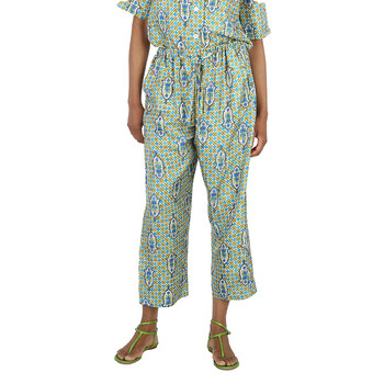 Ladies Santachiara Geometric-Pattern Palazzo Trousers