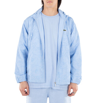 LACOSTE 水色 花柄 ナイロンジャケット US S Lacoste Flower Print Windbreaker, Brand Size 50 (US Size 40