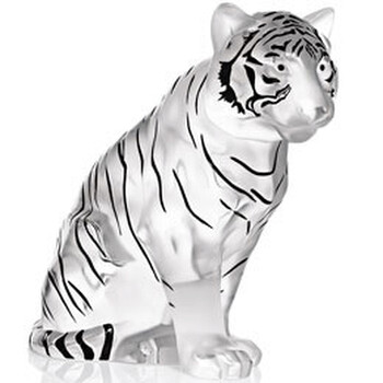 Tiger Sitting in Black Enamel 1219810