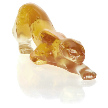 Zeila Panther Small Sculpture Amber Crystal 10491800 10492800