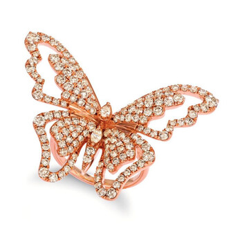 Ladies Butterfly Away Rings set in 14K Strawberry Gold 82718