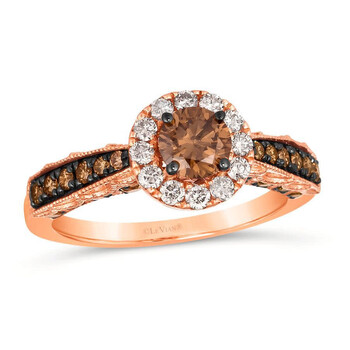 Chocolate Gold Rings Le Vian Ladies Chocolate Diamonds Rings set in 14K Strawberry Gold TRNO ...