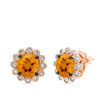 Ladies Semi Precious Earrings set in 14K Strawberry Gold LABV 51