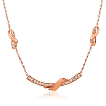 Ladies' Nude Diamonds Fashion Necklace in 14k Strawberry Gold Ladies' Nude Diamonds Fashion Necklace in 14k Strawberry Gold