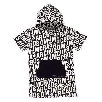 Girls All-Over Logo Print Cotton-Blend Dress W60138-09B