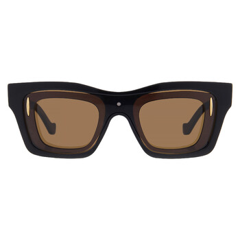 RARE Authentic LOEWE current season Signature sunglasses LW40172U-01C square Loewe Smoke Mirror Square Unisex Sunglasses LW40172U 01C 56  main image 3