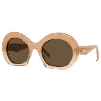 Loewe Brown Round Ladies Sunglasses LW40077F 72E 55 Loewe Brown Round Ladies Sunglasses LW40077F 72E 55
