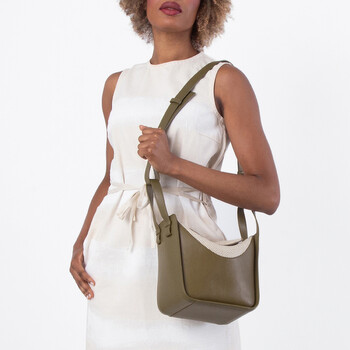 Compact Calfskin Hammock Bag