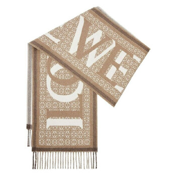 【送料&関税込】Loewe Scarf Made Of A Double-faced Wool And Scarf in alpaca and wool blend Beige - LOEWE