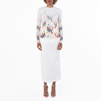 Floral-Printed Long Sleeved Top