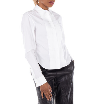 Front Button Pleated Cotton Shirt