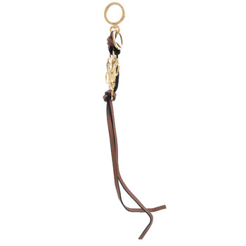 Gold / Tan Anagram Charm In Calfskin