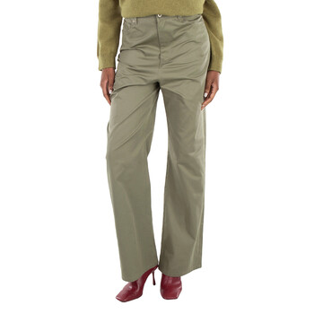 Chloé Ladies In Houndstooth Cotton Wool High-rise Flared