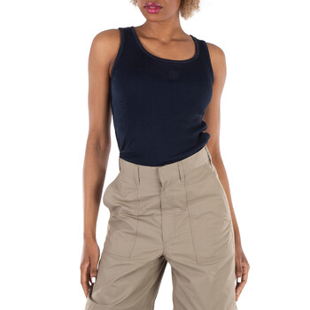 Loewe Logo Ribbed Silk Tank Top, Size Small S540Y23X30.5700 ...
