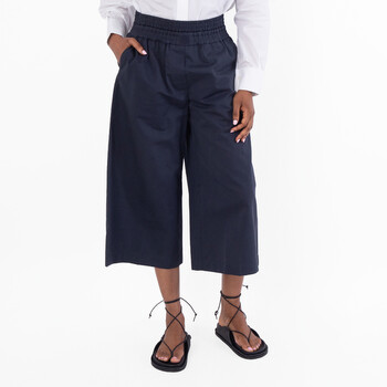 Womens Cropped Trousers In Cotton And Silk, Size Medium
