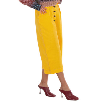 Yellow Contrast Stitch Culottes