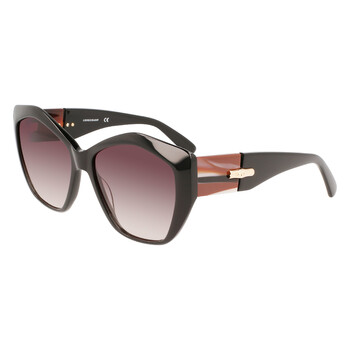 Longchamp Burgundy Cat-Eye Sunglasses with Gradient Lenses Sunglasses Burgundy - Acetate | Longchamp US main image 2