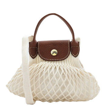 Longchamp Filet Mesh Le Pliage XS Bag In Ecru 10139HVH037