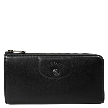 Le Pliage Cuir Zip Around Wallet - Black
