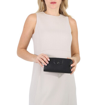 Le Pliage Cuir Zip Around Wallet - Black