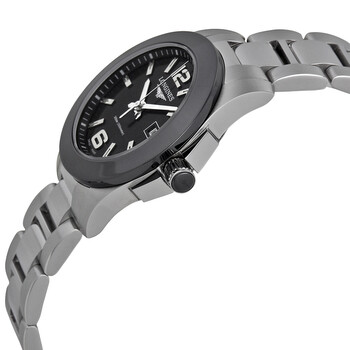 Conquest Black Dial Stainless Steel Ladies Watch L32574566 Conquest Black Dial Stainless Steel Ladies Watch L32574566