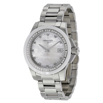 Conquest Mother of Pearl Diamond Dial Stainless Steel Watch L3.281.0.87.6 Conquest Mother of Pearl Diamond Dial Stainless Steel Watch L3.281.0.87.6