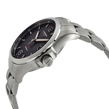 Conquest V.H.P. Perpetual Quartz Black Carbon Dial Men's Watch L37264666