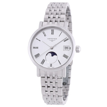Elegant Quartz Moon Phase White Dial Ladies Watch L4.330.4.11.6
