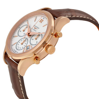 Heritage Automatic Chronogaph Silver Dial 18kt Rose Gold Brown Leather Men's L2.750.8.76.2