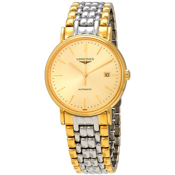 Presence Champagne Dial Men's Two Tone Watch L49212327