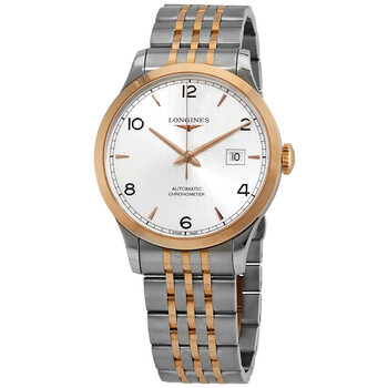 Longines Record Automatic White Dial Two-tone Men's Watch