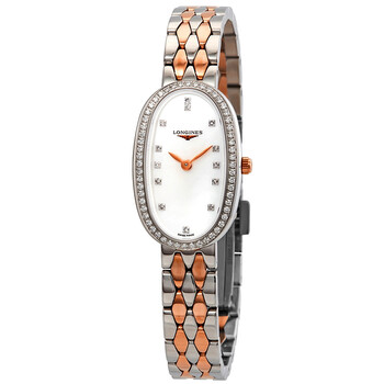 Symphonette Mother of Pearl Diamond Dial Ladies Steel and 18k Pink Gold Watch L2.305.5.89.7
