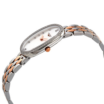 Symphonette Mother of Pearl Diamond Dial Ladies Steel and 18k Pink Gold Watch L2.305.5.89.7