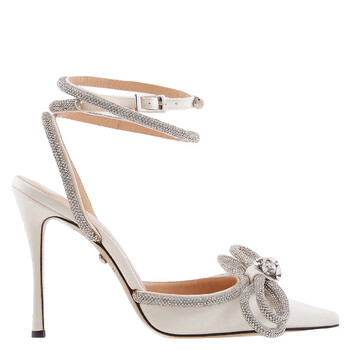 Adjustable Ankle Strap Satin Pumps, Brand Size 36 (US Size 6)