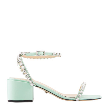 MACH & MACH R24S0487CRP952SATINSKYBLUE 関税送料込 Mach & Mach Ladies Blue Ankle Strap Heels, Brand Size 38
