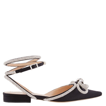 Mach Mach Crystal Embellishments Flats, Brand Size 36 (US Size 6) PF23-S0017-CRP-600-BLACK