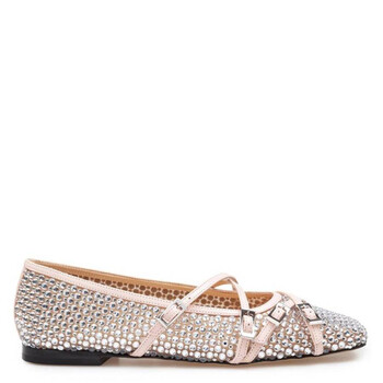 Crystal Net Ballet Flats R25-S0927-10-NET-B35-NUDE