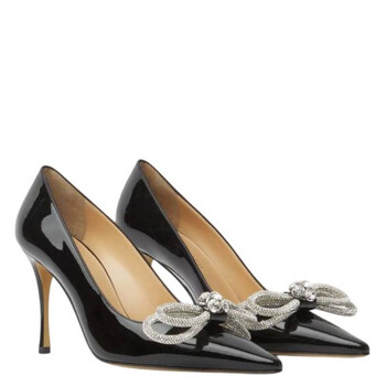 Double Bow 95 Leather Pumps