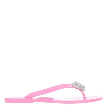 Double Heart Rubber Thong Flip Flops SS25-S0888-05-GUM-PNK-PINK