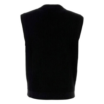 Handwriting Embroidery Ribbed Knit Vest
