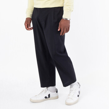 Tapered Pleated Wool Trousers