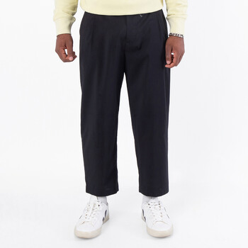 Tapered Pleated Wool Trousers
