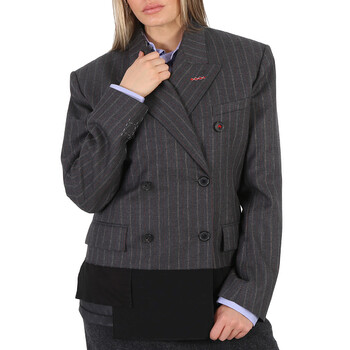 Maison Margiela Ladies Double-Breasted Multilayer Pinstripe