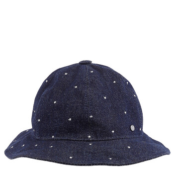 【関税込】Maison Kitsune メゾンキツネ Denim Bucket Hat ロゴ Blue Denim Bucket Hat by Maison Kitsuné on Sale