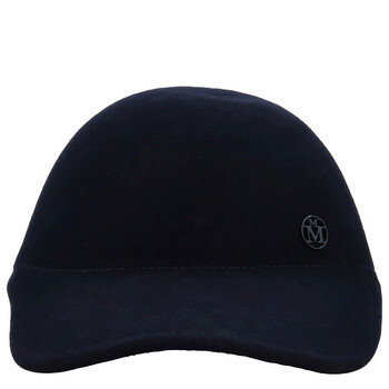 Maison Michel Ladies Navy Tiger Wool Logo-Plaque Cap, Size