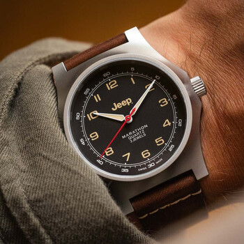 Jeep® Willys Vintage Officer'S Quartz Black Dial Unisex Watch WW194034SS-4001