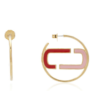 Ladies True Red / Multicolor / Gold Large Hoop Earrings