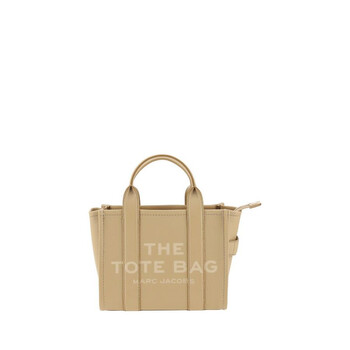 MARC JACOBS THE TOTE BAG ベージュ ストラップ付 Marc Jacobs Logo-Embossed Calf Leather Tote Bag — Beige
