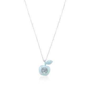 Marc Jacobs Quartz Silver Dial The Bauble Apple Pendant Ladies 